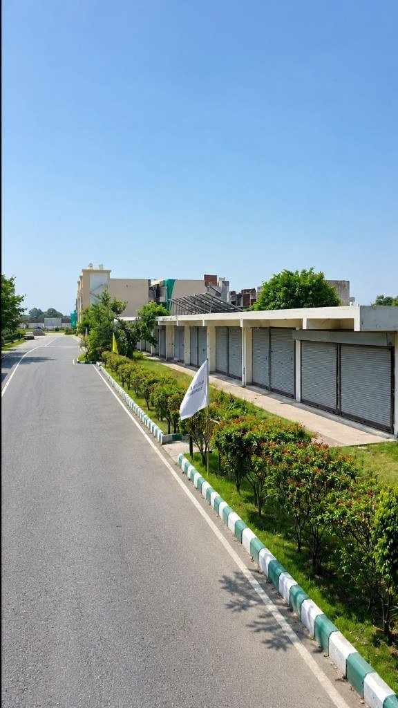 Commercial shops along township road
